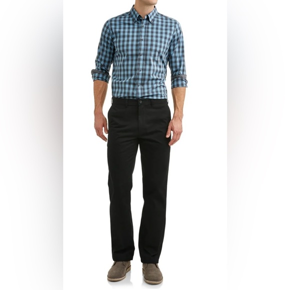 George black flat front wrinkle resistant straight pants 30 32 NEW - Picture 1 of 3